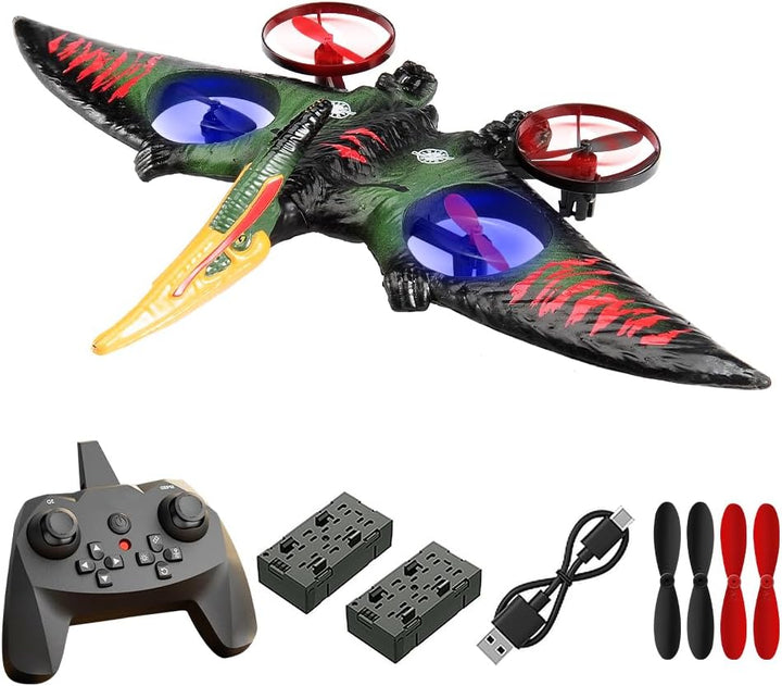 Pterodactyl Dinosaur Toys Drone for Kids,Dragon Remote Control Airplane,Flying Toys Birthday Gifts for 8-12 Year Old Boys,Rc Plane for Kids 8-12 （Red）