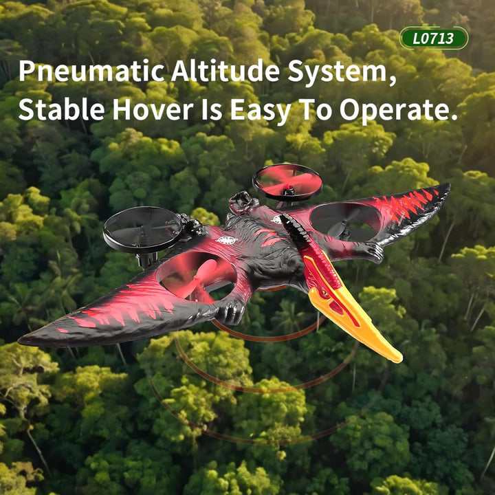 Pterodactyl Dinosaur Toys Drone for Kids,Dragon Remote Control Airplane,Flying Toys Birthday Gifts for 8-12 Year Old Boys,Rc Plane for Kids 8-12 （Red）