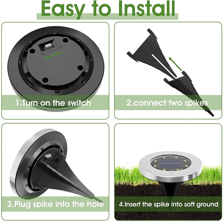 12 Pack Outdoor Solar Garden Lights