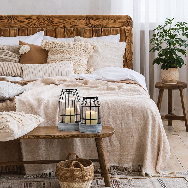 Rustic Farmhouse Lanterns - Set of 2
