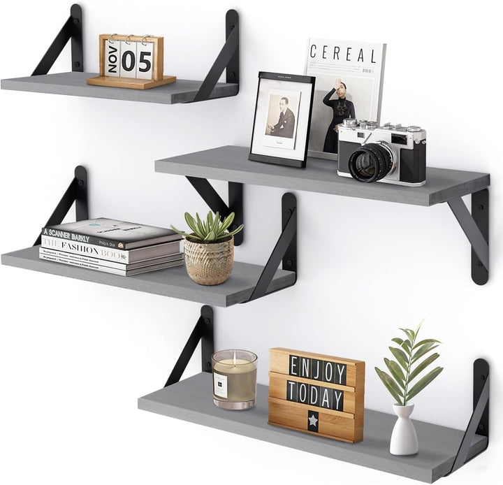 Farmhouse Floating Wall Shelves (Set of 4)