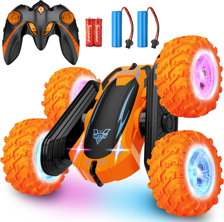 Remote Control Car, 2.4Ghz Double Sided 360° Flips Rotating Electric Race RC Stunt Car, LED Wheel & Headlight High Speed off Road Cars Toy Gift for 3 4 5 6 7 8-12 Year Old Boy Toys (Blue)