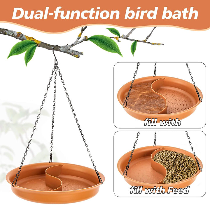 Outdoor Hanging Bird Bath & Feeder