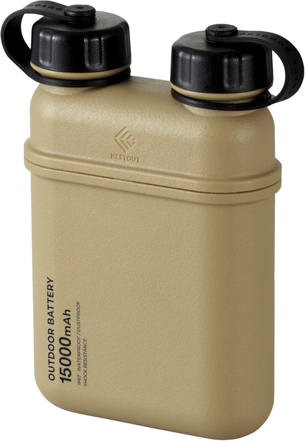 NESTOUT Rugged Power Bank, 15000Mah Outdoor Charger, 32W USB-C Fast Charging PD, Waterproof IP67, Durable Shockproof, Battery Pack for  Tablet Hiking  Camping (Beige, 15000Mah)