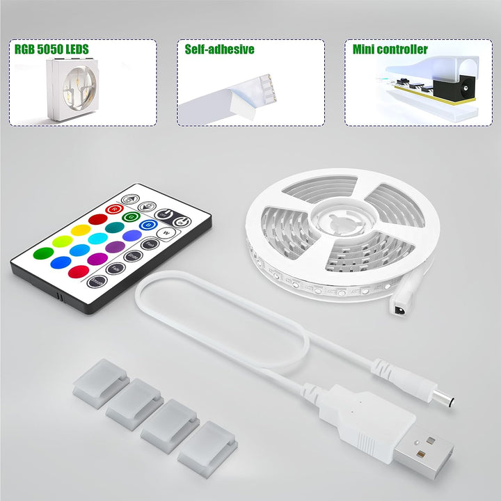 RGB LED TV Backlight with Remote, 8.2ft