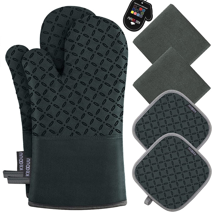 6Pcs Heat-Resistant Oven Mitts & Potholders