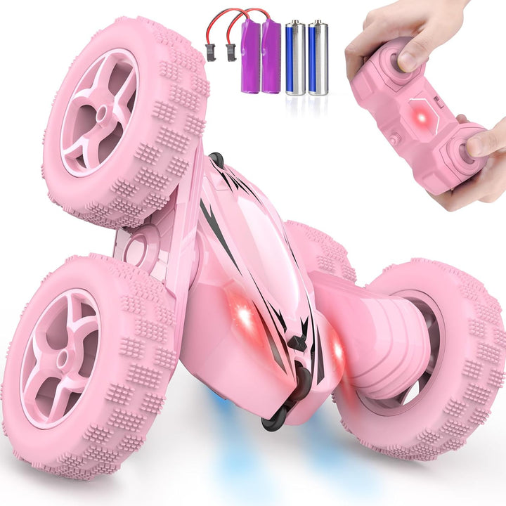 Remote Control Car, RC Cars Toys for Ages 5-7, 2.4Ghz 4WD Fast RC Car Kids Toys for Ages 8-13, Double Sided 360° Rotating Monster Truck Toys for Girls RC Truck Toy Cars for Boys