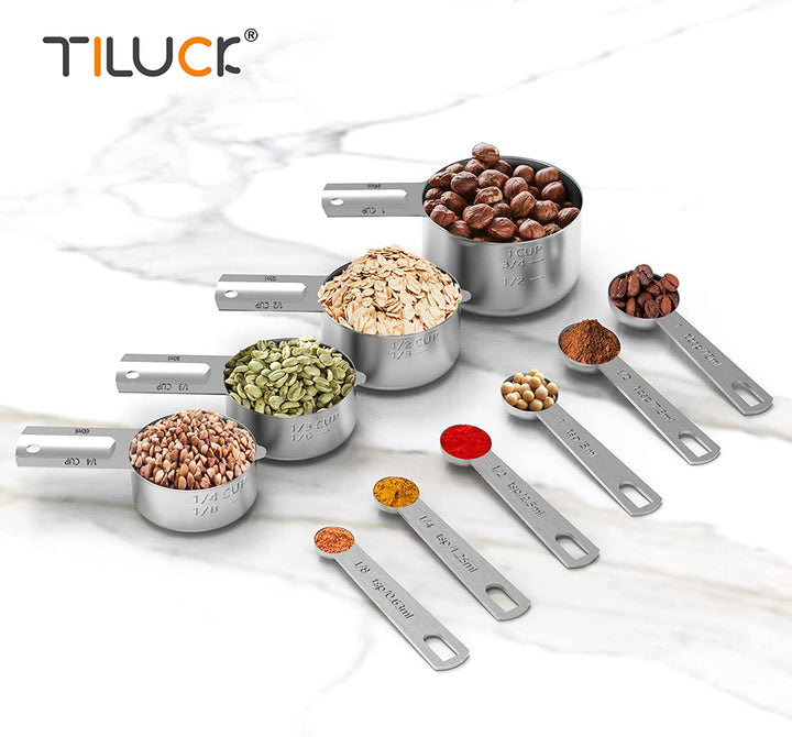 Steel Measuring Cups & Spoons Set (10)