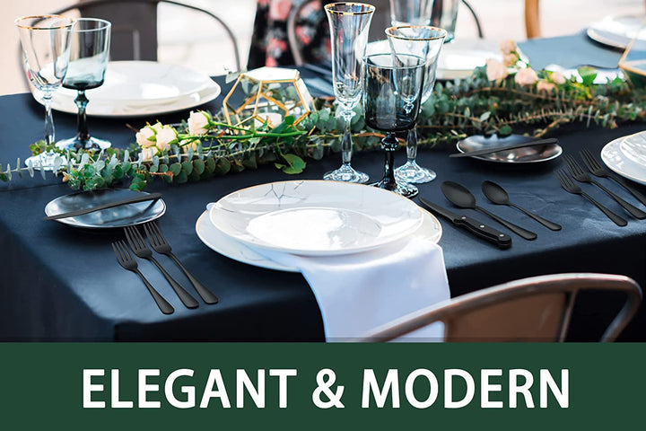 24-Piece Black Silverware Set for 4