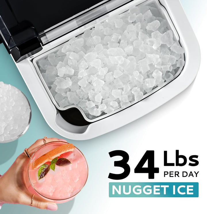 Nugget Ice Maker - 34Lbs/Day Black