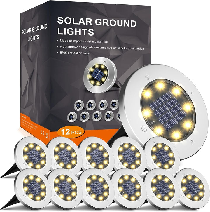 12 Pack Outdoor Solar Garden Lights