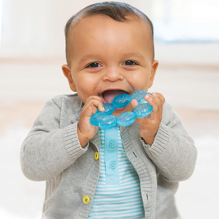 Water Teethers – Sensory Exploration and Teething Relief, Cooling Relief for Teething Babies, Lime & Blue, 3-Pack