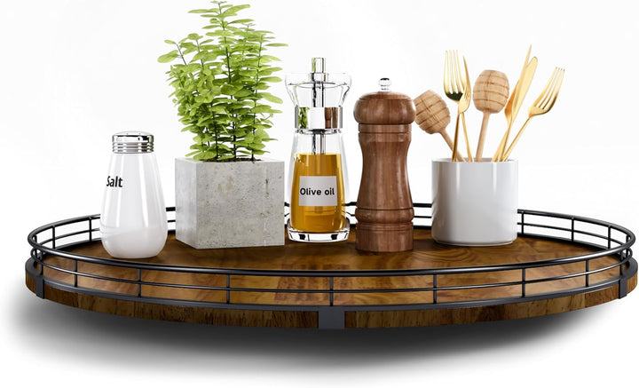 Farmhouse Oak 9" Lazy Susan Organizer