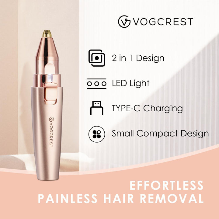2-in-1 Eyebrow & Facial Trimmer - Rose Gold