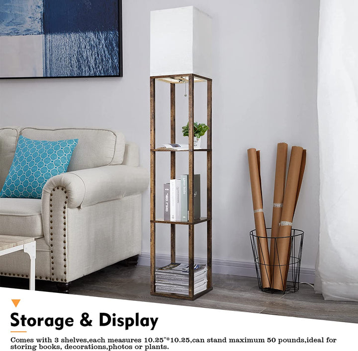 Modern Shelf Floor Lamp with Storage