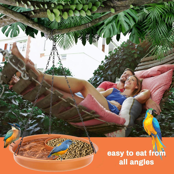 Outdoor Hanging Bird Bath & Feeder