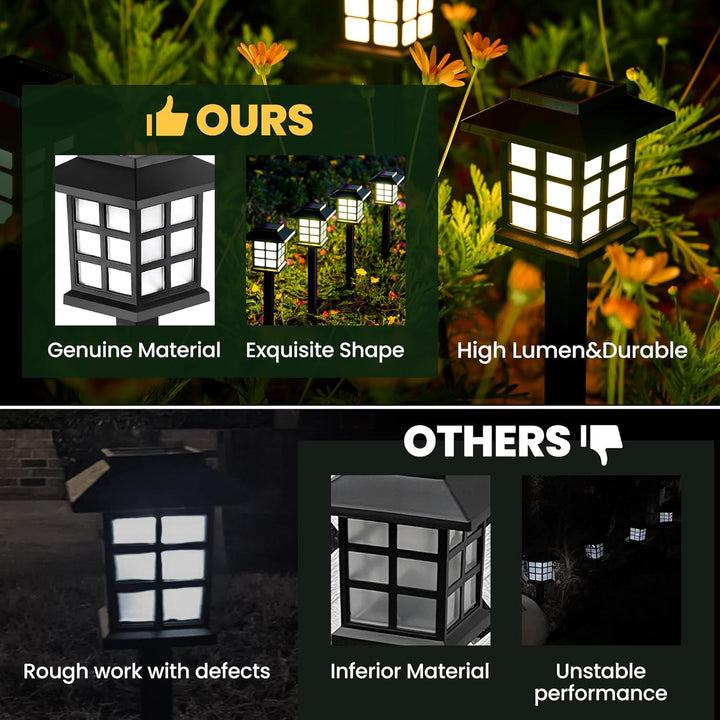 12-Pack LED Solar Outdoor Path Lights