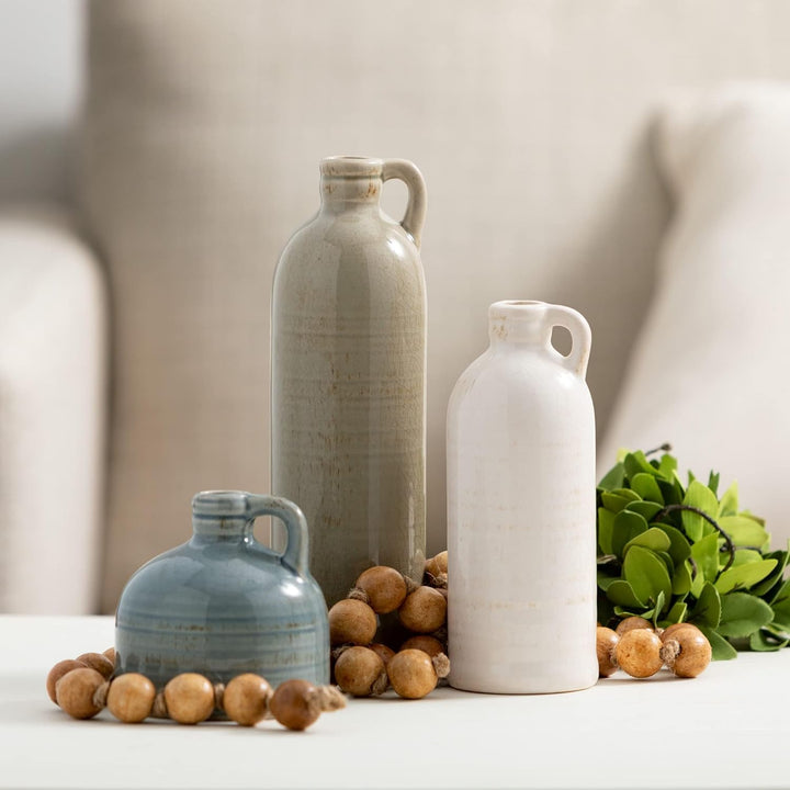 Farmhouse Ceramic Jug Vase Set - Decor