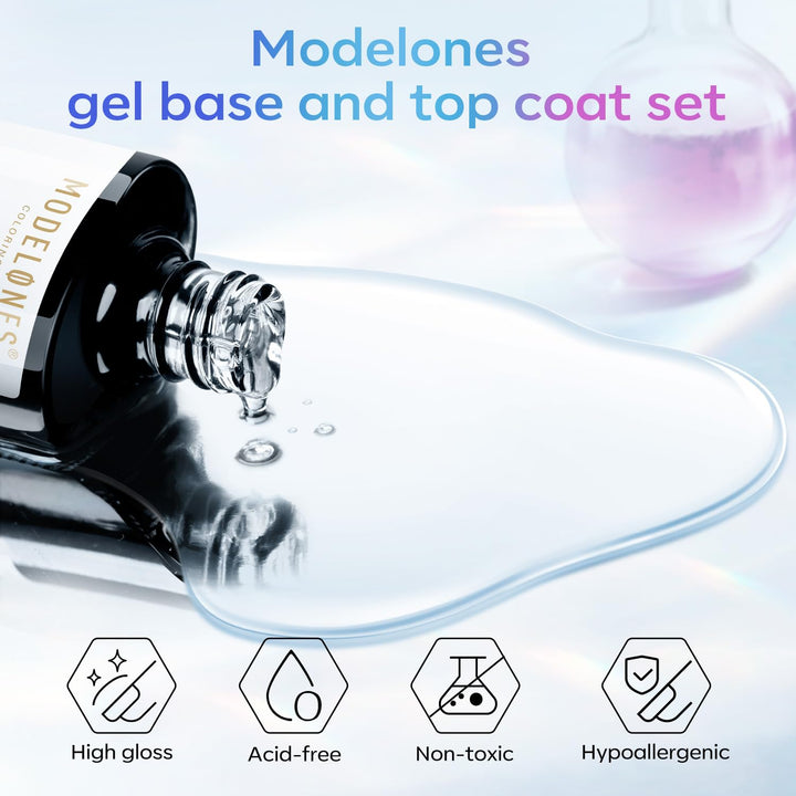 15ml Gel Top & Base Coat Set - No Wipe