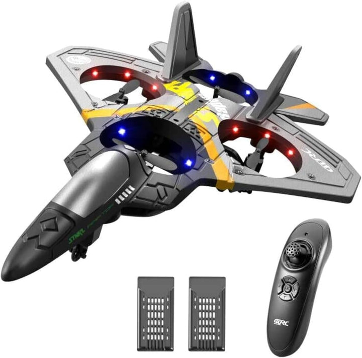 V17 Foam Remote Control Airplanes Rc Planes for Kids  4-7 8-16, Remote Control Planes Fighter Jet with Light, 360° Flip Fighter Jet Toy, Gravity Sensing, Stunt Roll, Gifts for Kids Boys