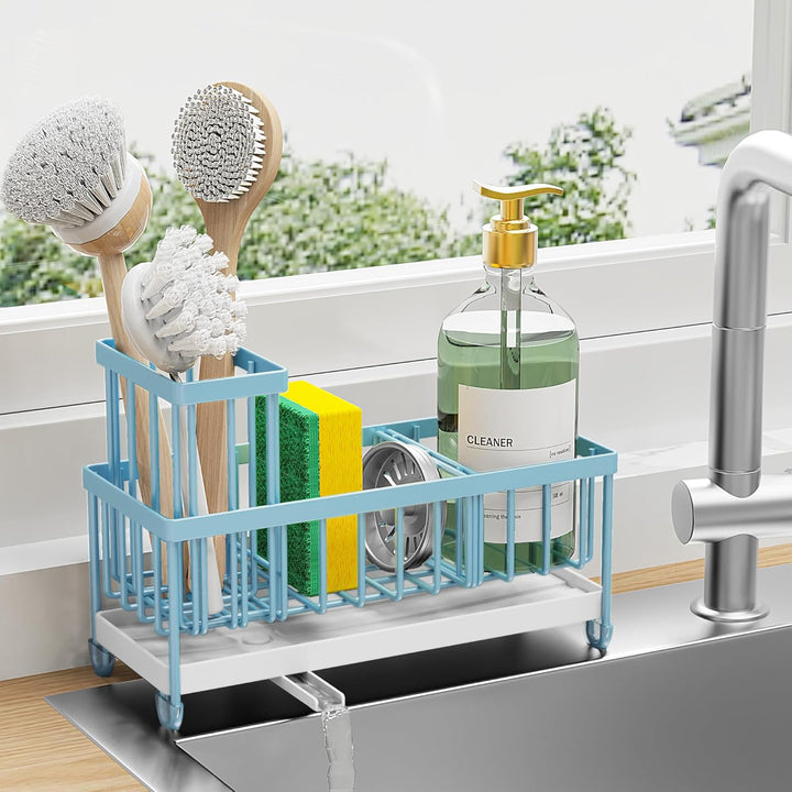 Black Sink Caddy Organizer with Soap Dispenser