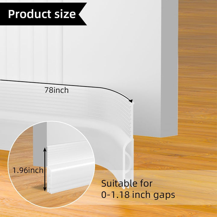 Door Draft Stopper Seal 78" Clear