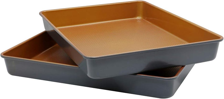 2-Pack Nonstick Copper Cake Pans 15"x11