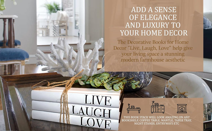 Live Laugh Love Faux Coffee Table Books