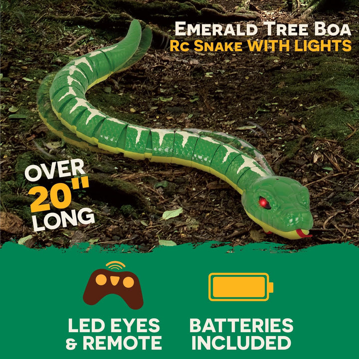 Remote Control Emerald Tree Boa - Electronic Snake Toy for Kids Ages 6+