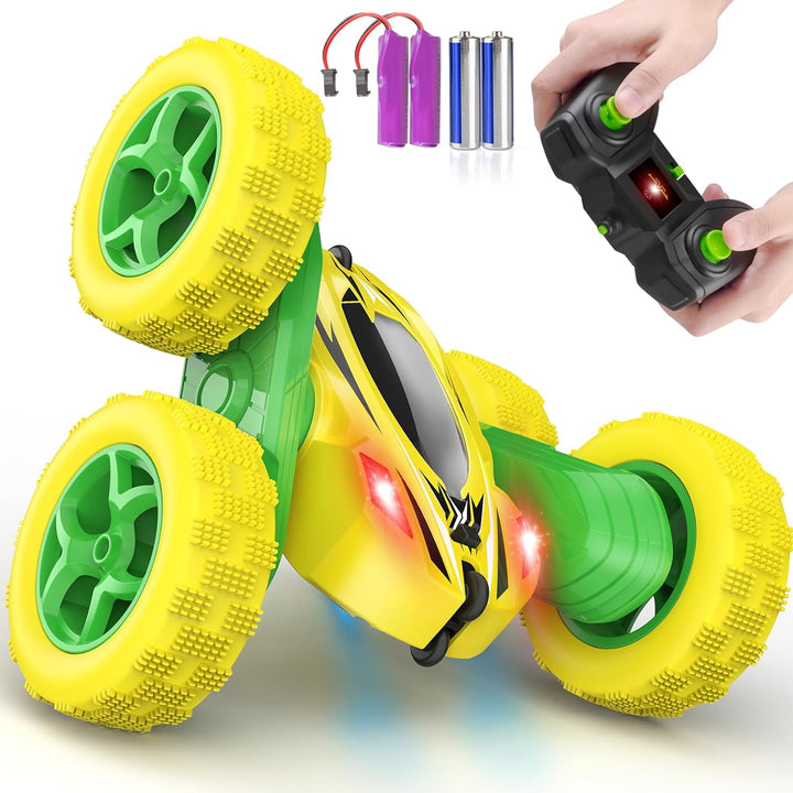Remote Control Car, RC Cars Toys for Ages 5-7, 2.4Ghz 4WD Fast RC Car Kids Toys for Ages 8-13, Double Sided 360° Rotating Monster Truck Toys for Girls RC Truck Toy Cars for Boys