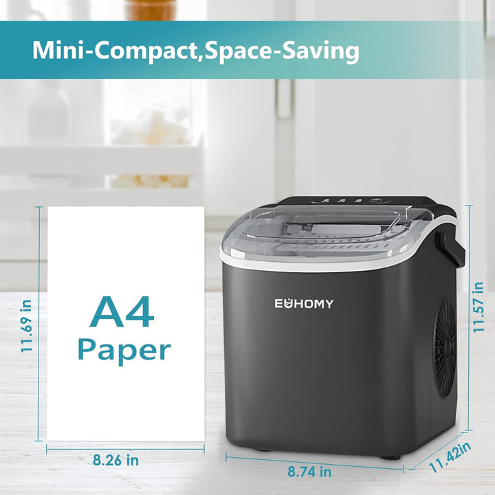 Portable Ice Maker, 26Lbs/24Hrs, Black