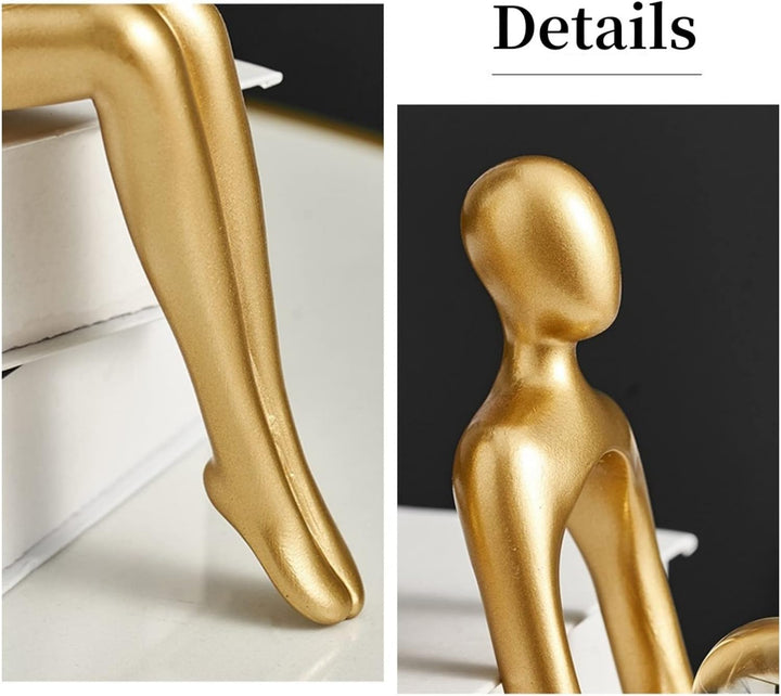 Gold Thinker Statue Set of 3 - Modern Decor