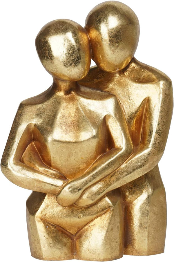 Modern Gold Hugging Couple Statue