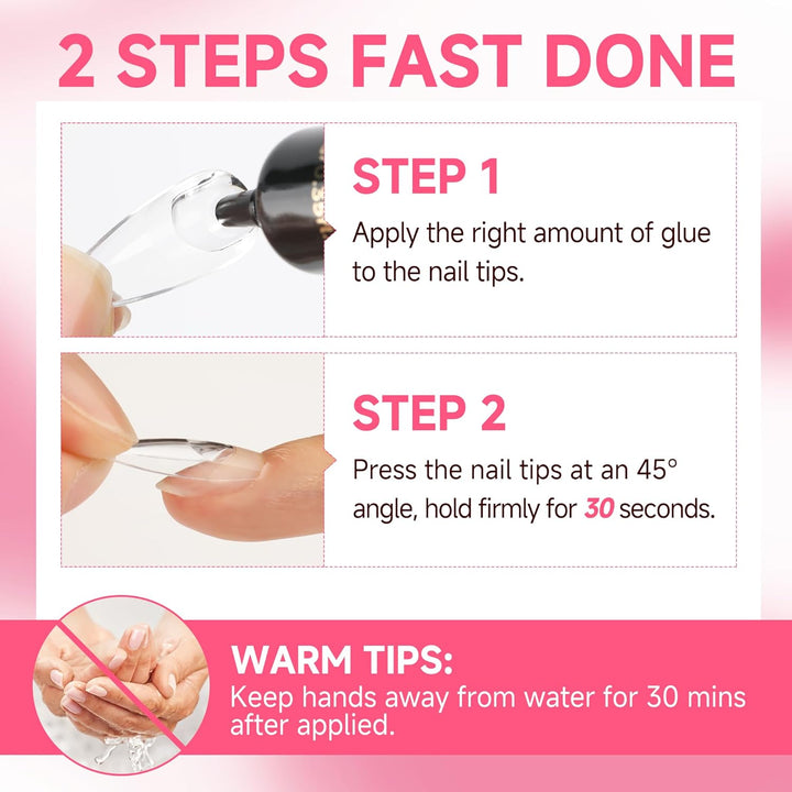 Super Strong Nail Glue Gel Kit 10ml x 2