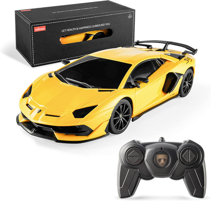 Remote Control Car Licensed RC Car, 1:24 Lambo Toy Car for Kids, Lambo Aventador SVJ Remote Control Model Car Electric Sport Racing Hobby Car for 3 4 5 Year Old Boy Birthday Gift (Orange)