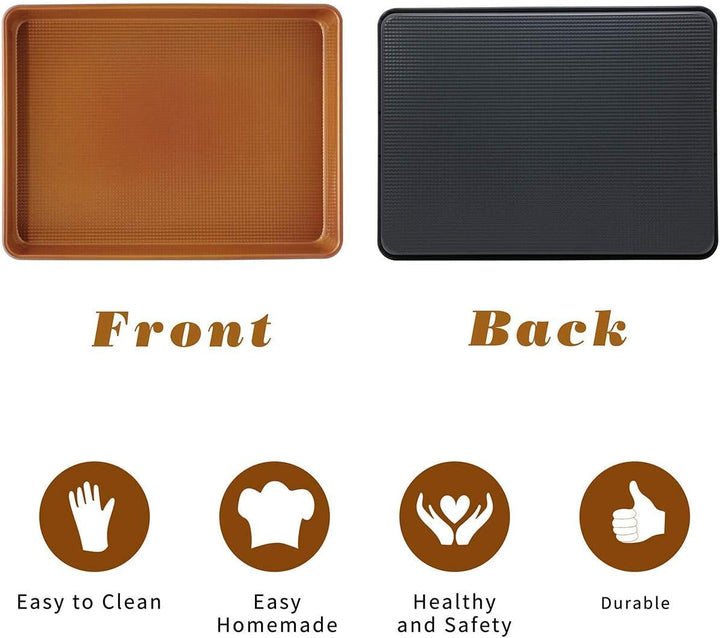 2-Pack Nonstick Copper Cake Pans 15"x11