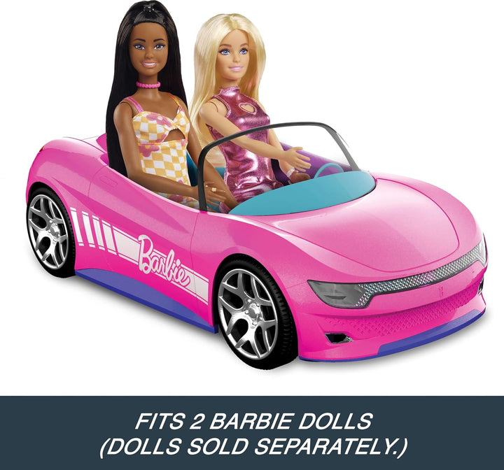 Hot Wheels RC Toy Car, Remote-Control Pink Convertible, Can Hold 2 Fashion Dolls & Trunk Opens for Storage, Sticker Sheet for Customizing