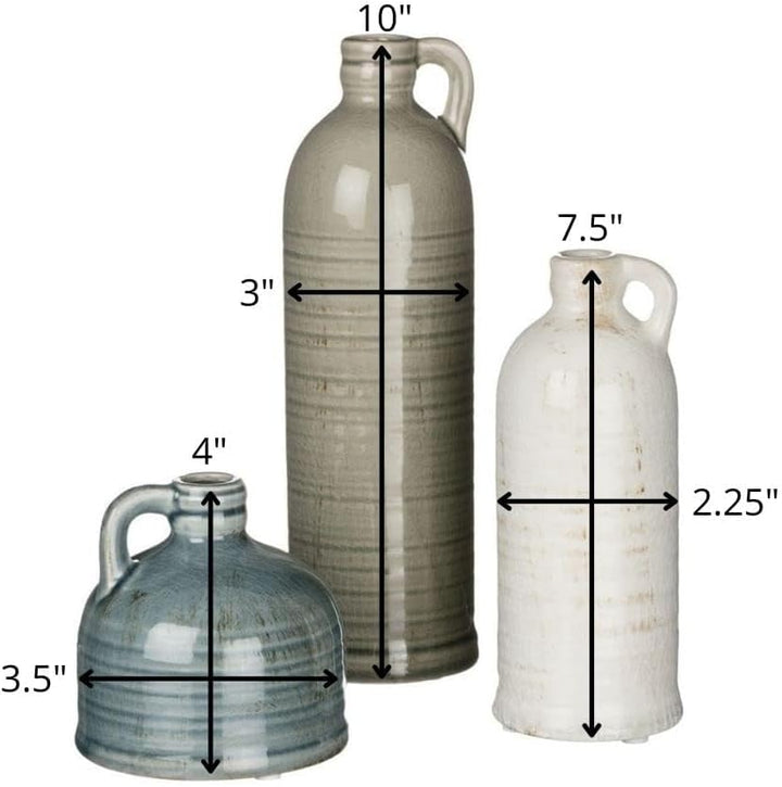 Farmhouse Ceramic Jug Vase Set - Decor