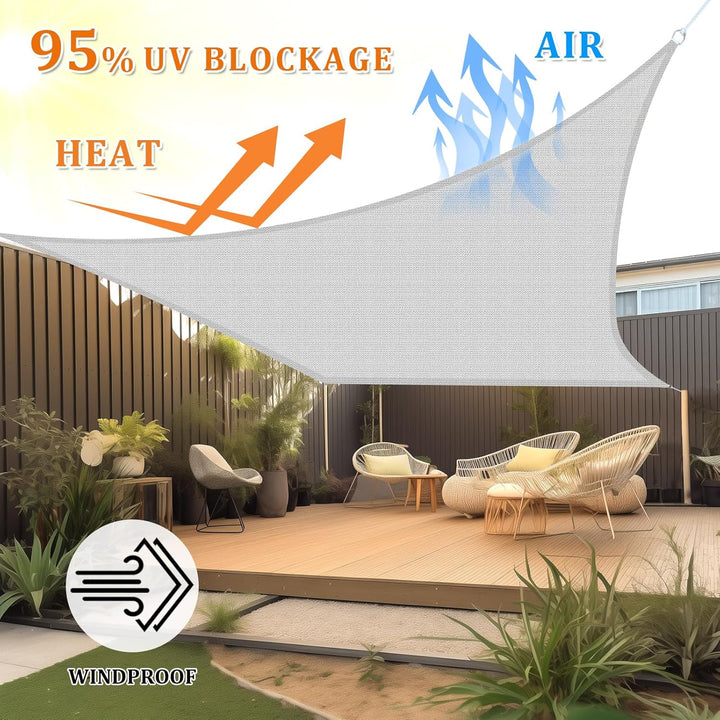 Rectangle Sun Shade 13x20ft - Grey