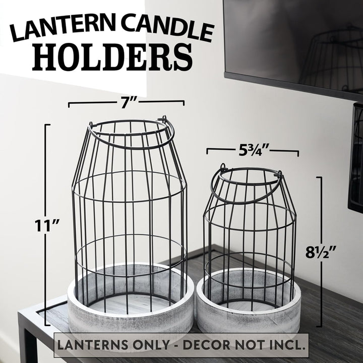 Rustic Farmhouse Lanterns - Set of 2