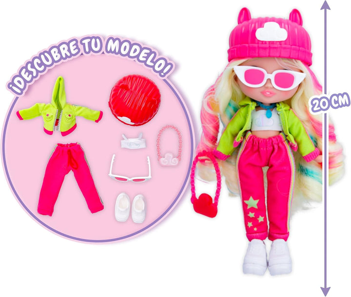 BFF Hannah Fashion Doll with 9+ Surprises Including Outfit and Accessories for Fashion Toy, Girls and Boys Ages 4 and Up, 7.8 Inch Doll, Multicolor