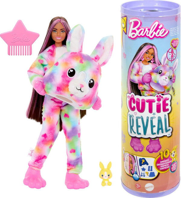 Cutie Reveal Doll & Accessories, Color Dream Series, Tie-Dyed Bunny Costume & 10 Surprises Including Color Change