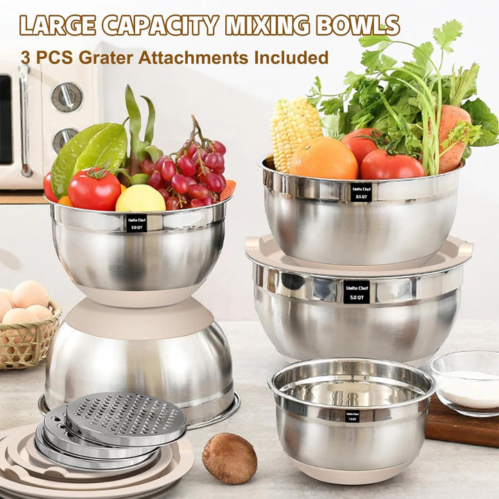 8PCS Stainless Steel Mixing Bowls Set