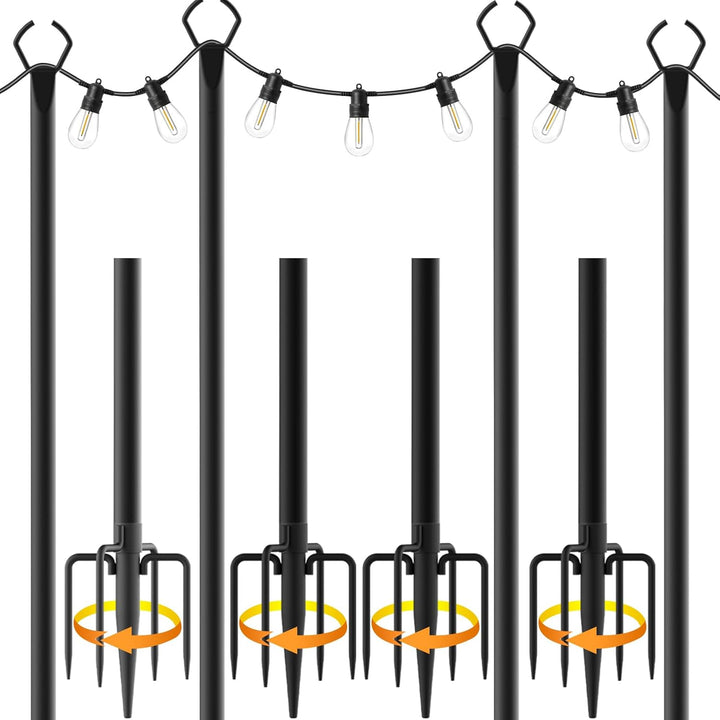 10ft Outdoor Light Poles for String Lights