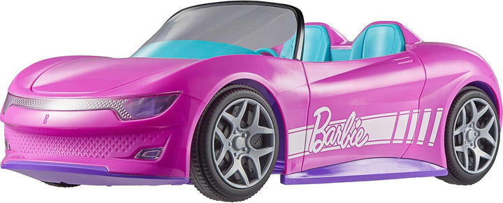 Hot Wheels RC Toy Car, Remote-Control Pink Convertible, Can Hold 2 Fashion Dolls & Trunk Opens for Storage, Sticker Sheet for Customizing