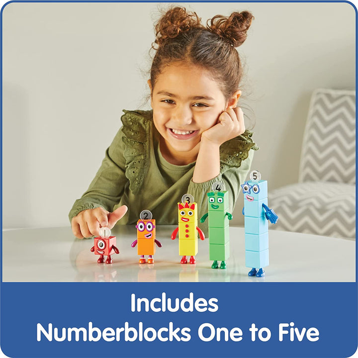 Numberblocks Friends One to Five, Action Figure Set, Toy Figures, Small Figurines for Kids, Counting Blocks, Numbers for Toddlers, Math Toys, Kids Birthday Gifts, Easter Basket Stuffers
