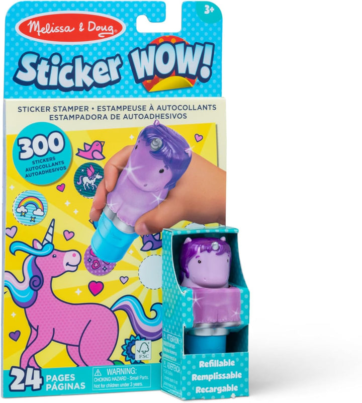 Sticker Wow!™ 24-Page Activity Pad and Sticker Stamper, 300 Stickers, Arts and Crafts Fidget Toy Collectible Character – Dinosaur Creative Play  Toy for Girls and Boys 3+,