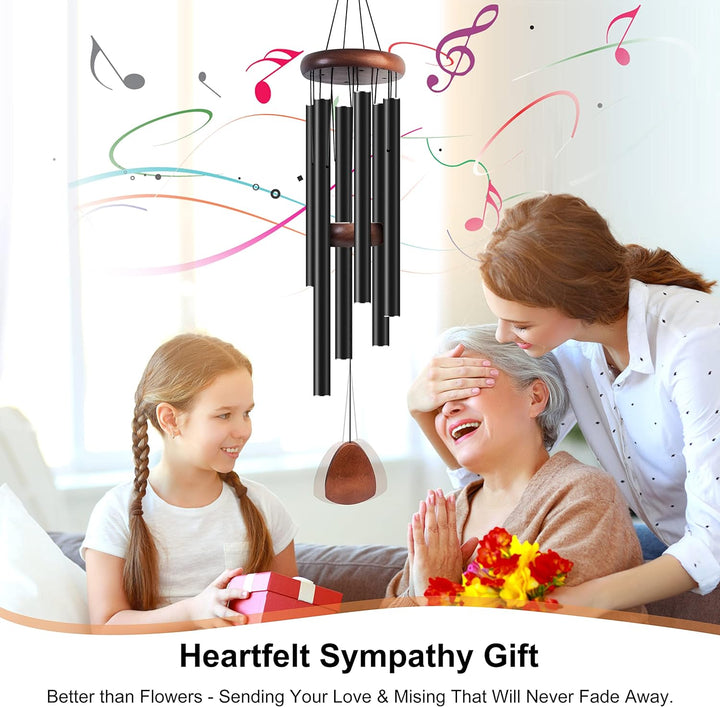 Large Black Aluminum Wind Chimes 37"