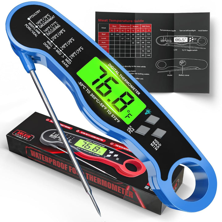 "Instant Read Meat Thermometer - Red