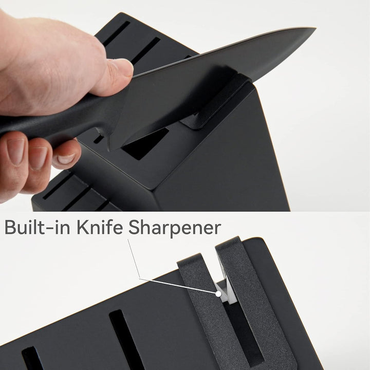 15-Pc Self-Sharpening Kitchen Set, Black